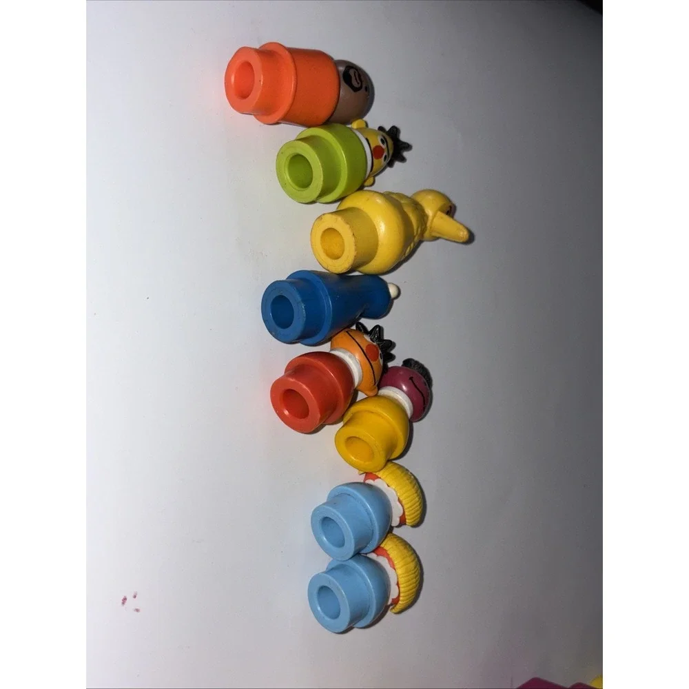Vtg Fisher Price 8-Little People Sesame Street Ernie Big Bird Bert Gordon Cookie